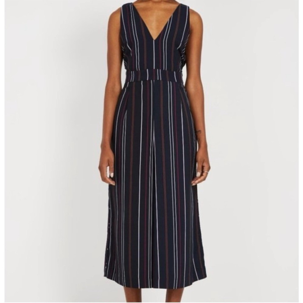 Frank & Oak Navy Striped Jumpsuit. Sz Large (more Med)